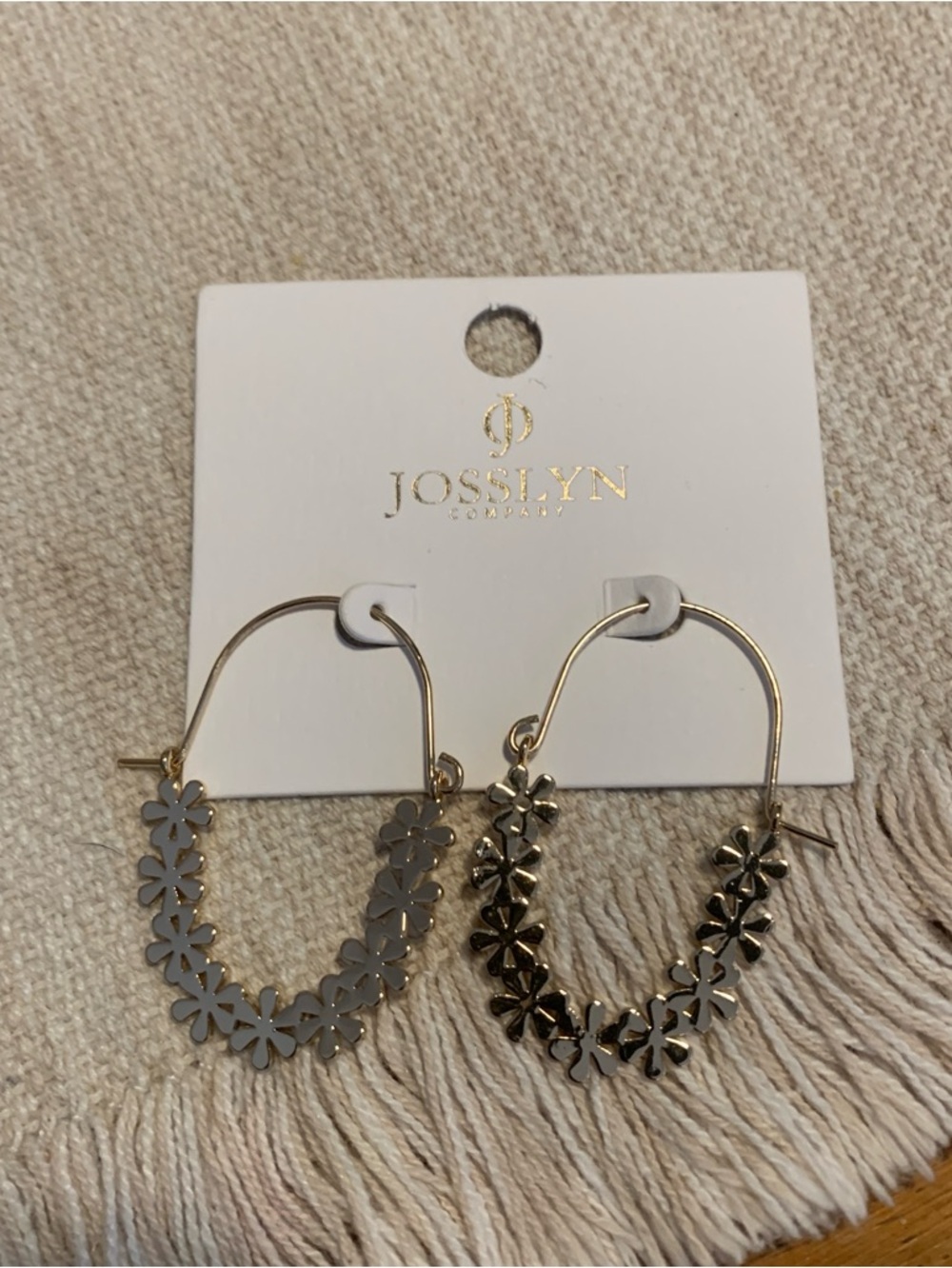 Josslyn Gold Floral Hoop Earrings